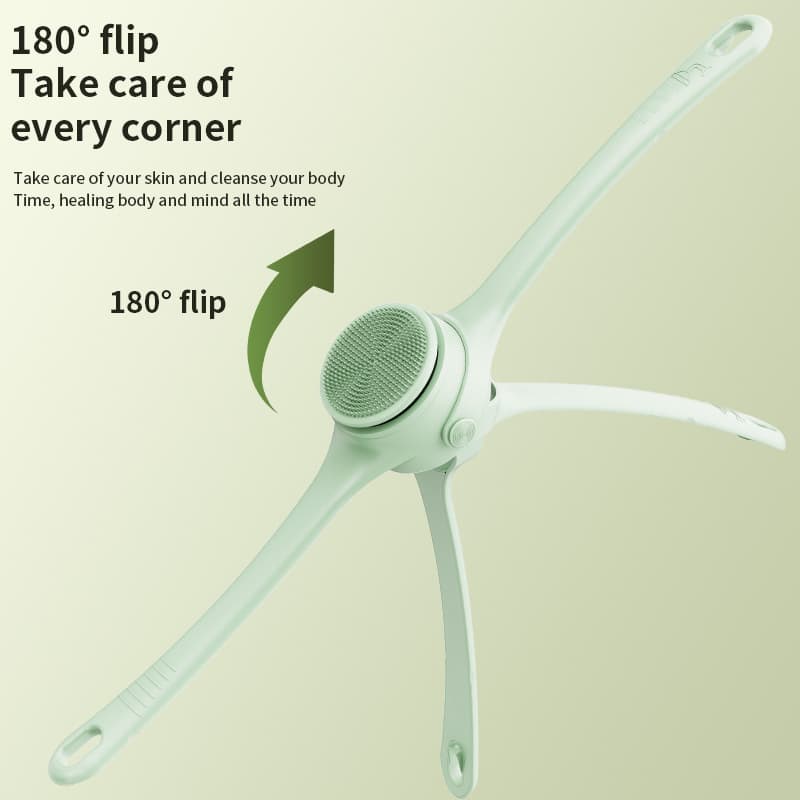 New cross-border product: Double-handled electric shower brush, multi-functional face washing and massage shower brush, back scrubbing artifact, waterproof.