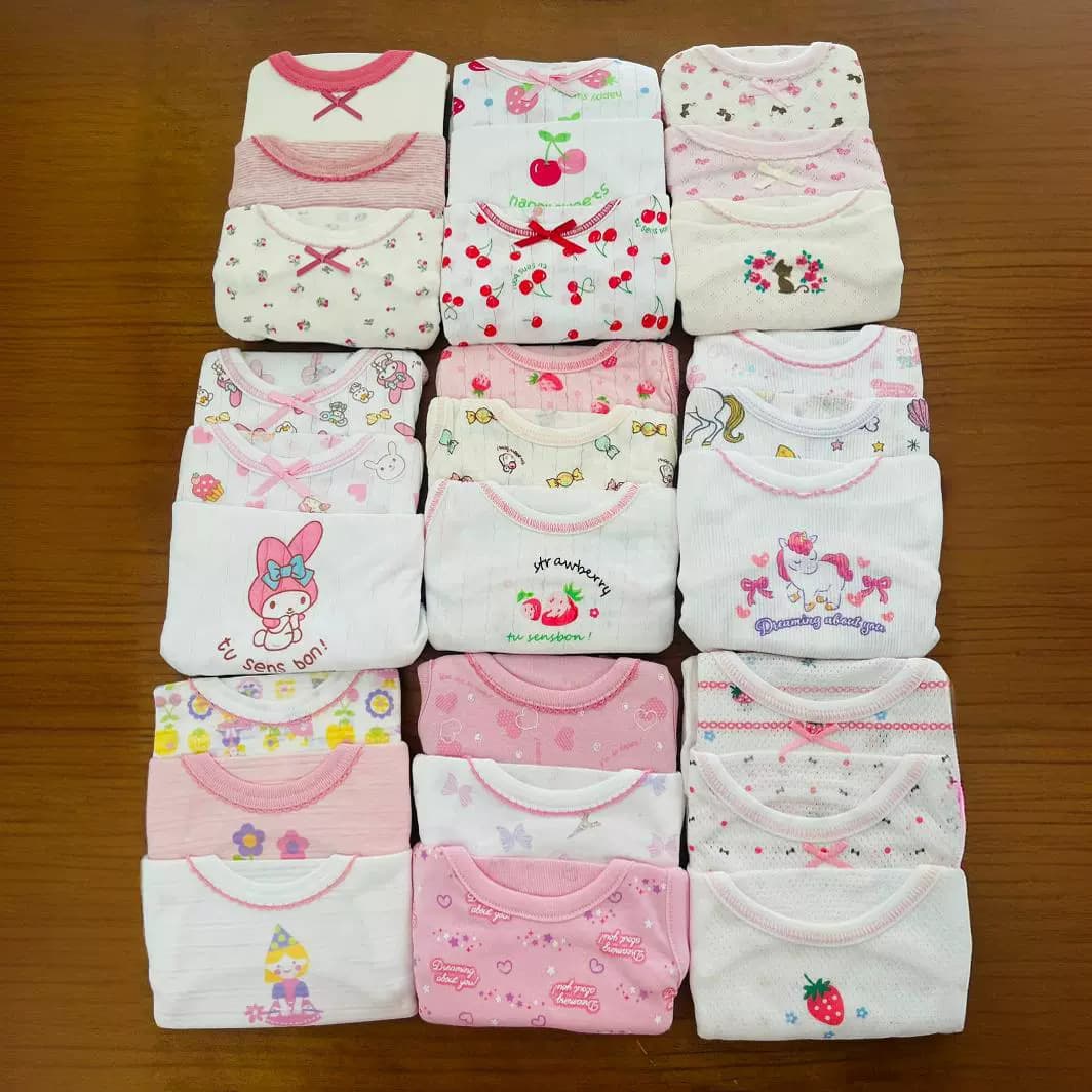 Pack Price New Japanese-style Breathable Sweat-Absorbent Soft Girls Middle and Small Kids Spring/Summer Undershirt Camisole Home Wear Outer Wear