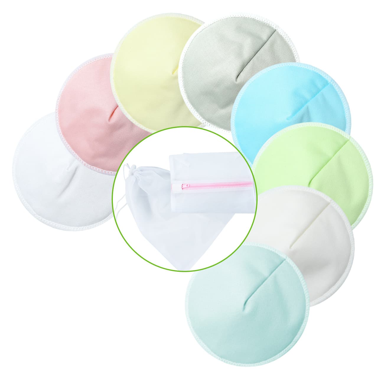 Three-layer bamboo fiber ultra-fine waterproof breathable nursing pads, reusable, popular bowl-shaped anti-leak breast pads, milk leakage patches