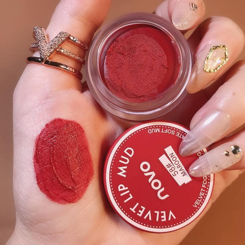 Novo Brand Jelly Jar Lip Mud Velvet Matte Lip Gloss Natural Look Student Party Lipstick Live Streaming