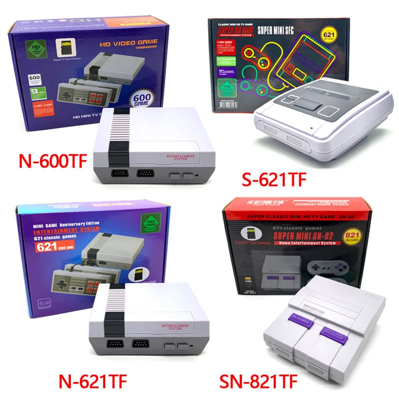 NES600 SFC621 SNES821 Retro Mini HD TV Game Console Two-Player TF Game Save Support