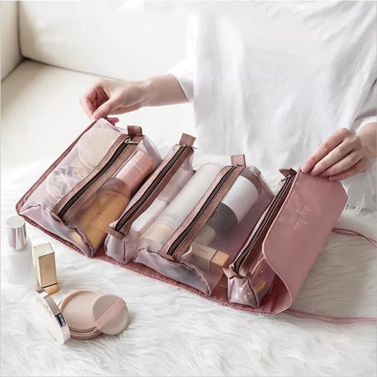 Folding Cosmetic Bag Portable Large Capacity Four-In-One Cosmetic Storage Bag Waterproof Travel Toiletry Bag Hanging Bag