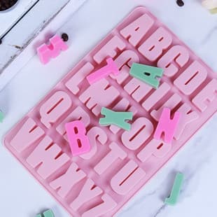 26 Alphabet English Letter Chocolate Silicone Mold, Decorative Handmade Fondant Baking 3D Letter Epoxy Resin Mold