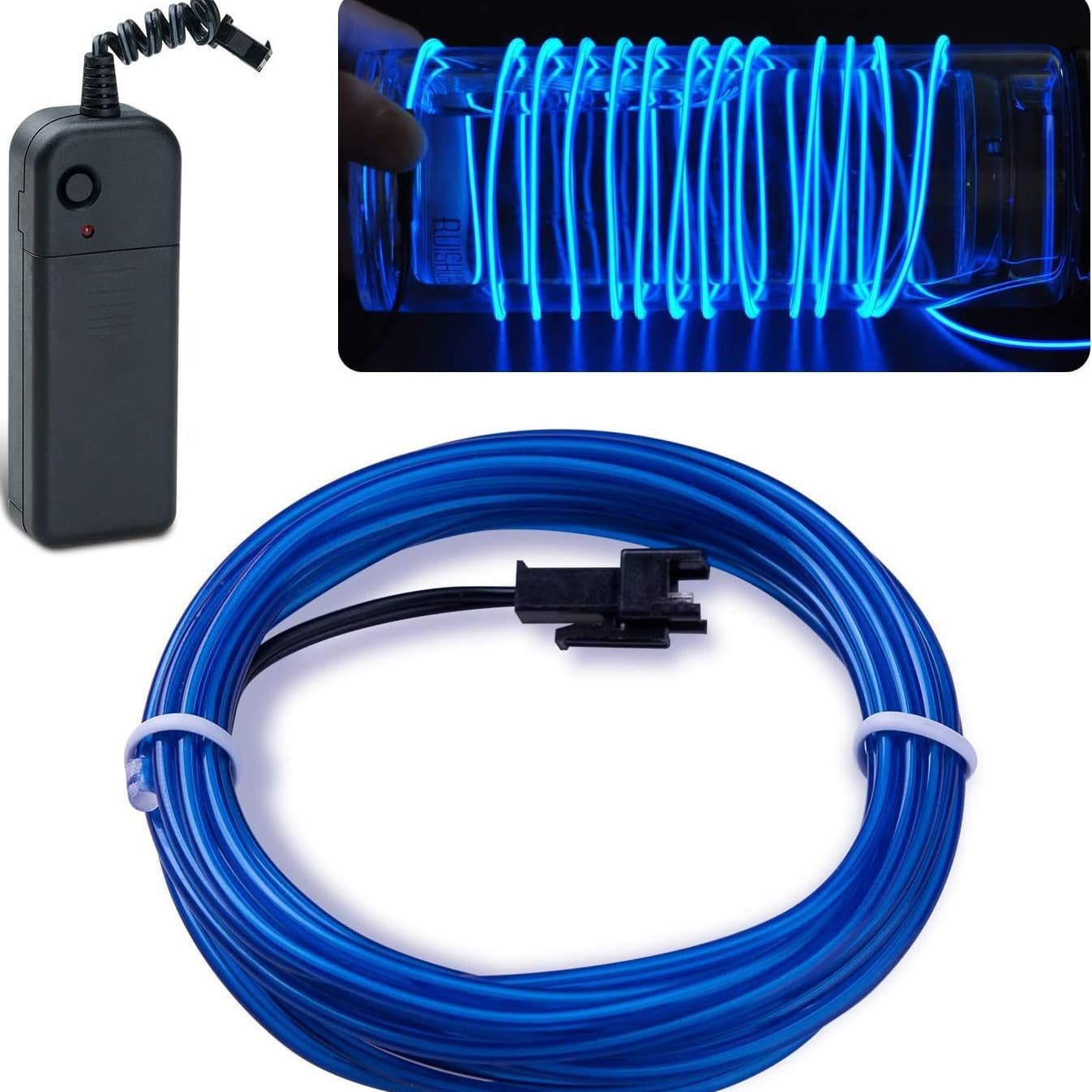 EL Cold Light Wire Glow Wire 3M+3V Battery Box Kit Light Strip Stage Performance Decoration Prop Hot-Sell Fluorescent