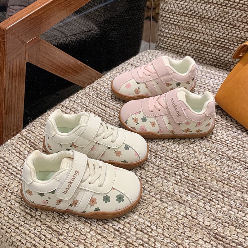 Girls Floral Forrest Gump Shoes Spring and Autumn New Soft Sole Baby Toddler Shoes Casual Shoes Children's Fashionable Versatile Sports Shoes