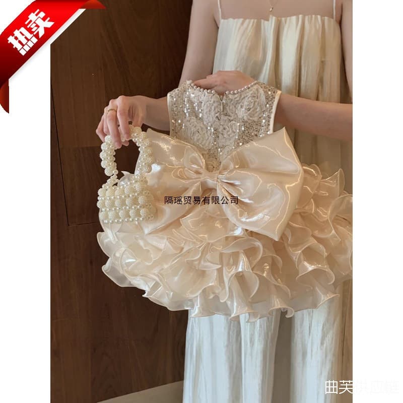 Girls Princess Dress 2025 New Autumn Collection Toddler Heavy-Duty Dress Baby Birthday Party Gown