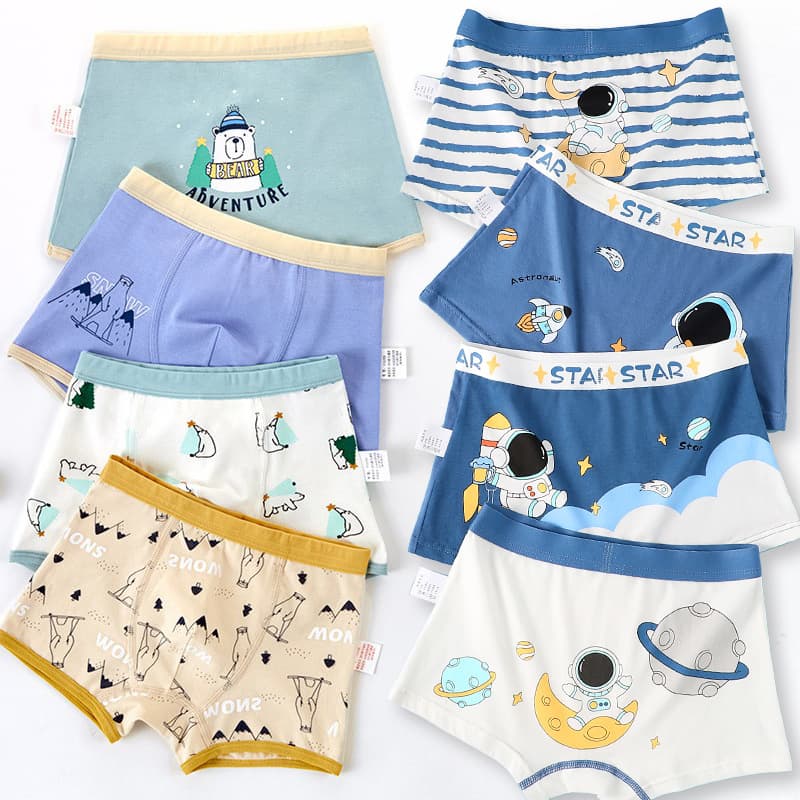 Boys' Underwear A-Class Pure Cotton Boxer Briefs Cross-Border Big Kids Little Kids A-Class Four-Corner Children's Underwear Boys