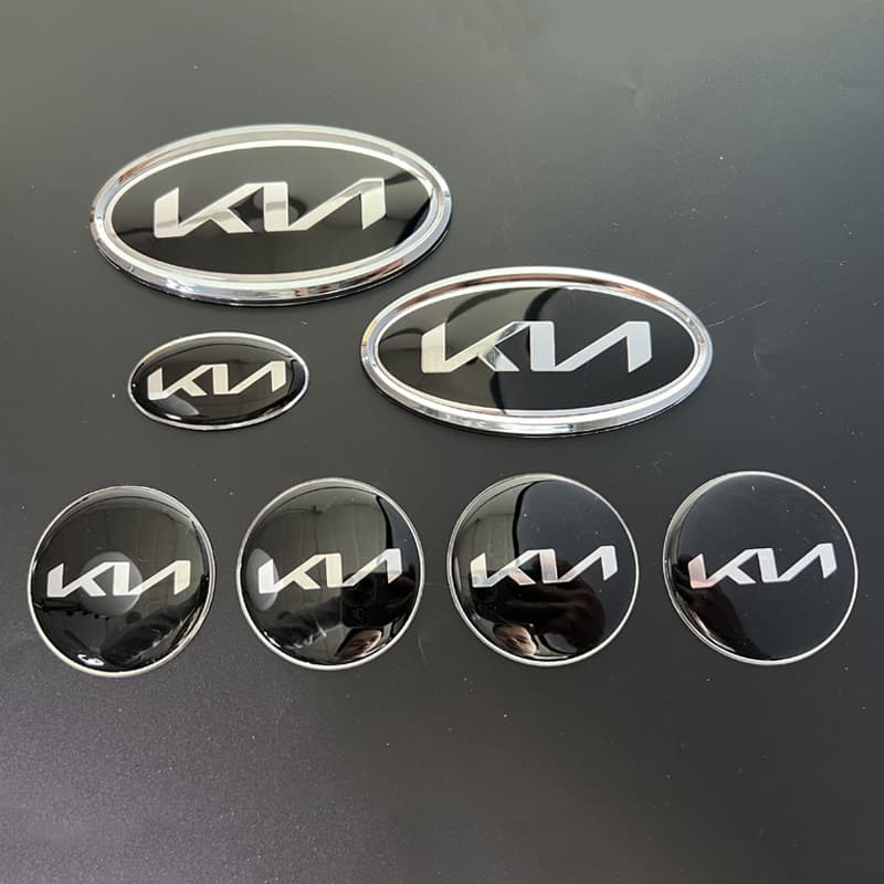 Compatible with Kia New Logo Front Hood Emblem KIA Rear Tail Emblem for Sorento K5 Sportage Carnival Car Badge