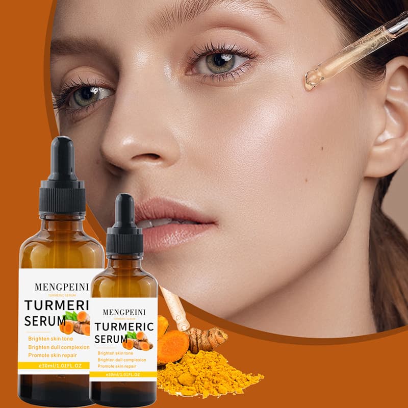 Cross-Border MENGPEINI Turmeric VC Essence Turmeric Kojic Acid Essence Moisturizing and Smoothing Skin Full English Export Supply