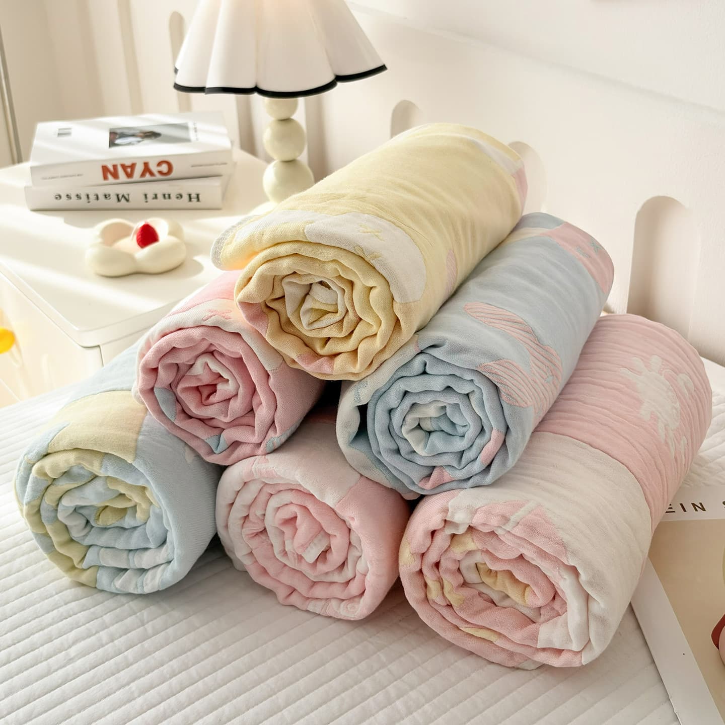 Six-layer bamboo cotton gauze bath towel, multifunctional children's blanket, towel, baby comfort towel, soft wrapped cover blanket, breathable