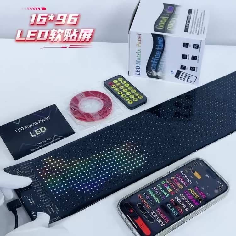 LED flexible large screen display APP Bluetooth vehicle display advertising screen