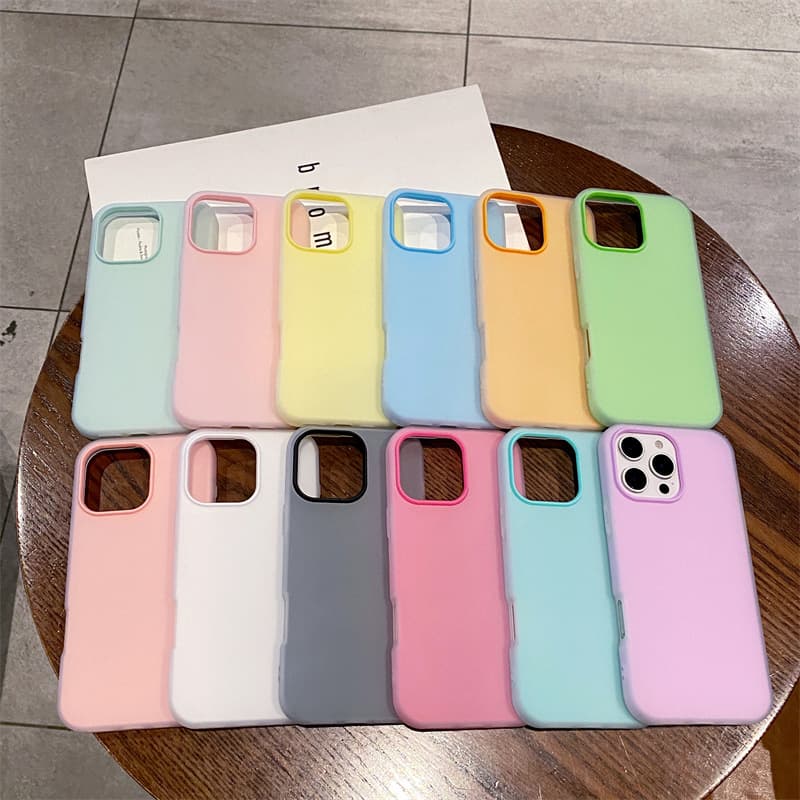 Two-in-one jelly color suitable for iPhone 16 promax mobile phone case Apple 15 simple solid color high-end matte