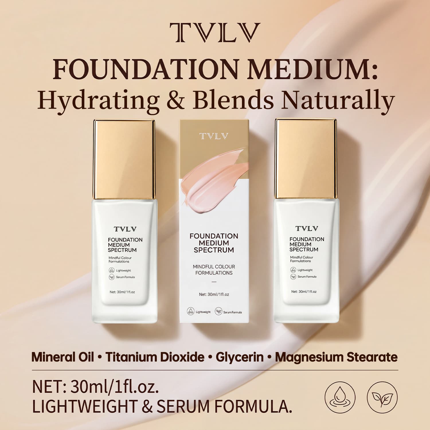 Cross-border Hot Sale Temperature-Changing Foundation Liquid, Clear and Long-lasting, Waterproof and Sweat-proof, Creamy Skin, Lightweight and Non-smudging Foundation