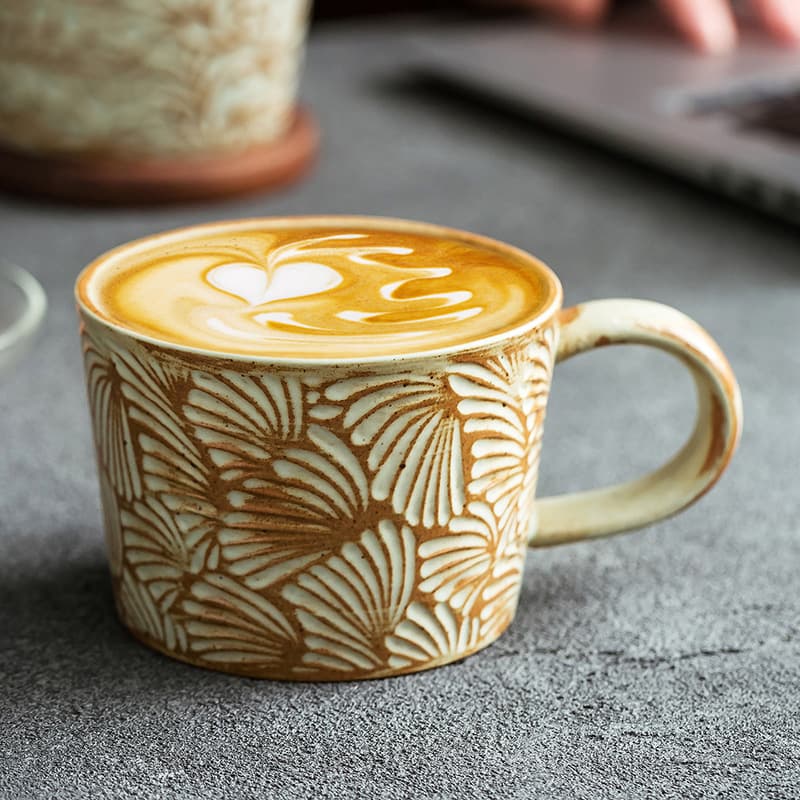Solid Color Ceramic Coffee Mug Vintage Mug Water Cup Home Breakfast Cup Oatmeal Cup Simple Personal Cup