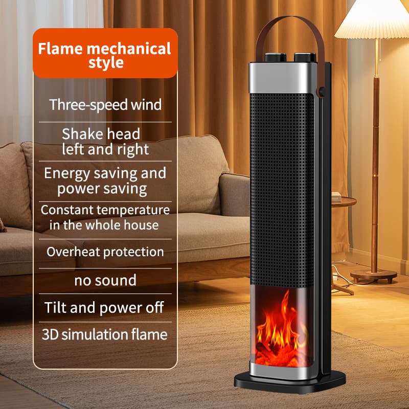 Cross-Border Heater, Voice-Controlled Humidifier Heater, Smart Vertical Simulation Flame Electric Heater, PTC Heater, New Product