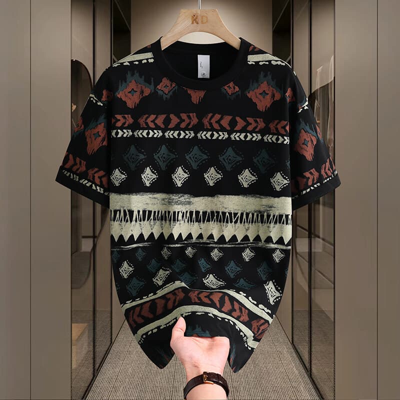 1198 new summer style loose short-sleeved T-shirt men's trendy fashionable breathable shirt