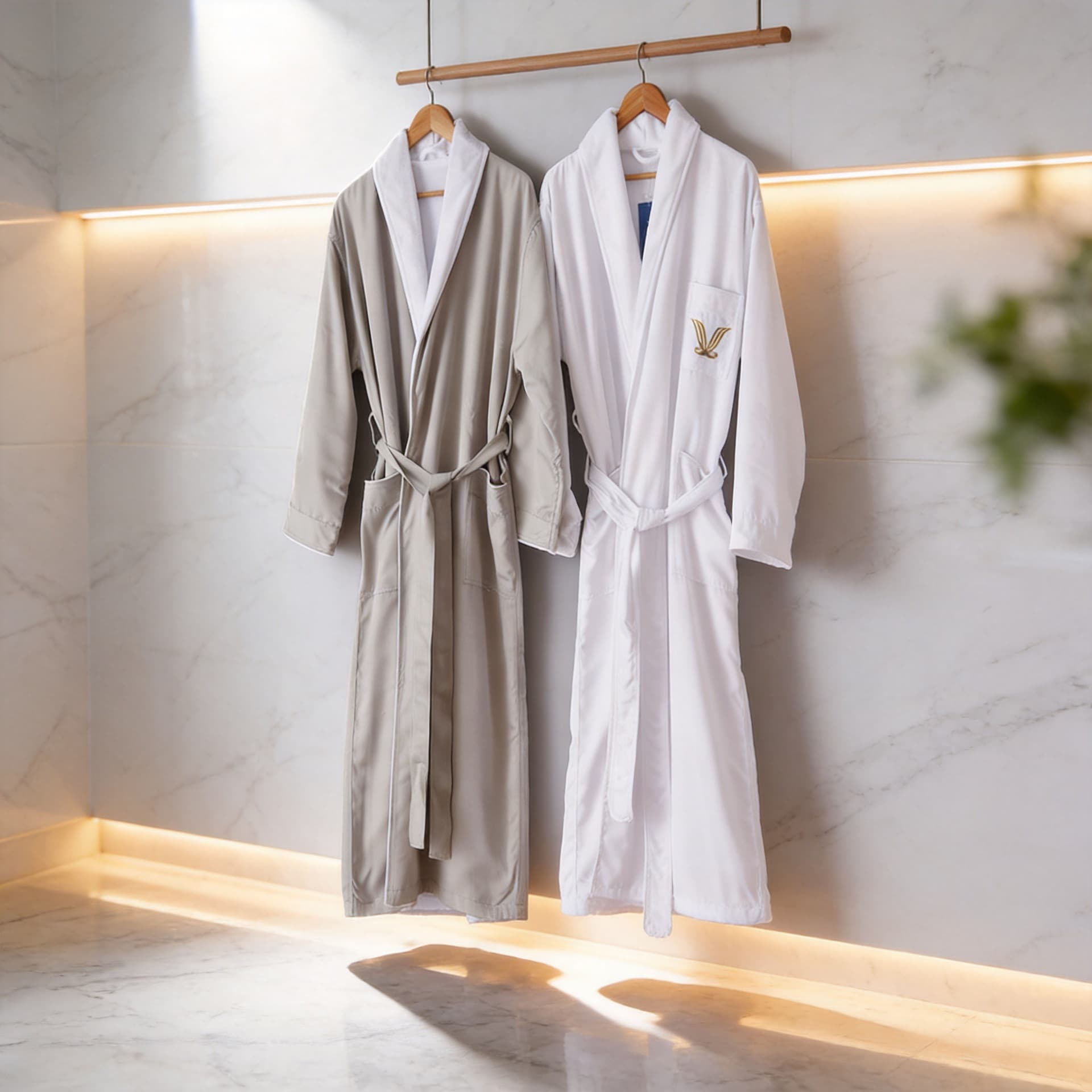 Cross-border five-star hotel bathrobe waffle men's and women's long double-layer bathrobe beauty salon bathrobe B&B nightgown
