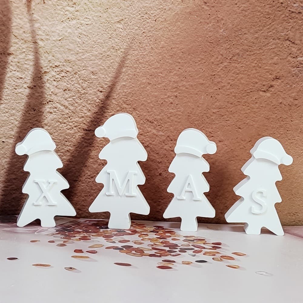 S1940 Christmas Hat Tree Ornament Decorative Cement Plaster Mold DIY Silicone Mold