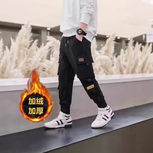 Big Boys Spring Autumn Handsome Sweatpants 2025 New Style Kids Boys Early Autumn Loose Fleece-Lined Pants Trendy