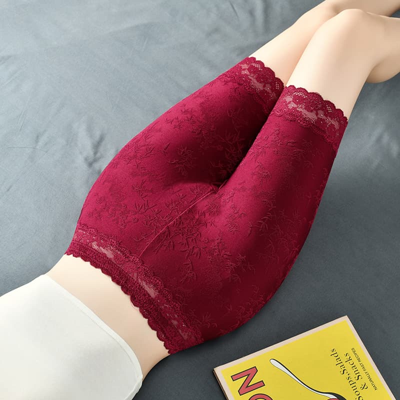 Cross-Border 9222 High-Waisted Lace Safety Shorts for Women, Anti-Exposure Safety Shorts, Hollow Lace Trim Leggings