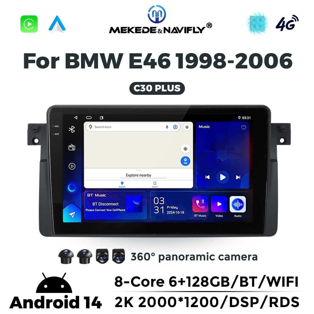 For BMW E46 1998-2006 Android Large Screen Car Navigation Radio CarPlay