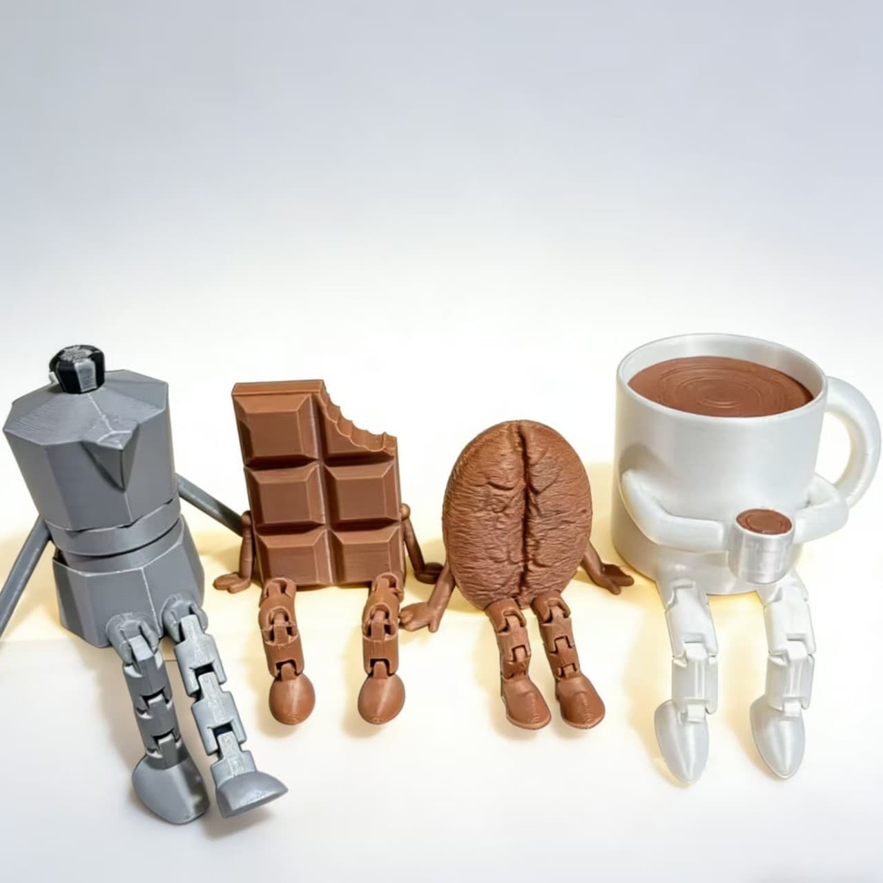 3D printed coffee buddy joint desk doll coffee bean cup corner mini statue coffee buddy
