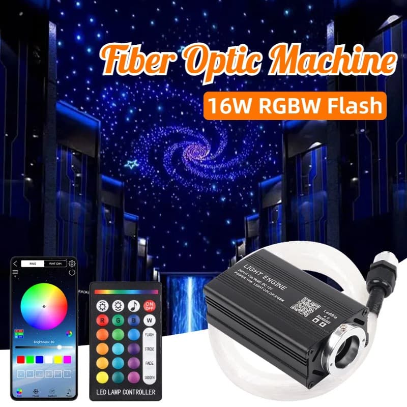 16W Starry Sky Light Source Machine Flash Fiber Optic Light Engine Projector