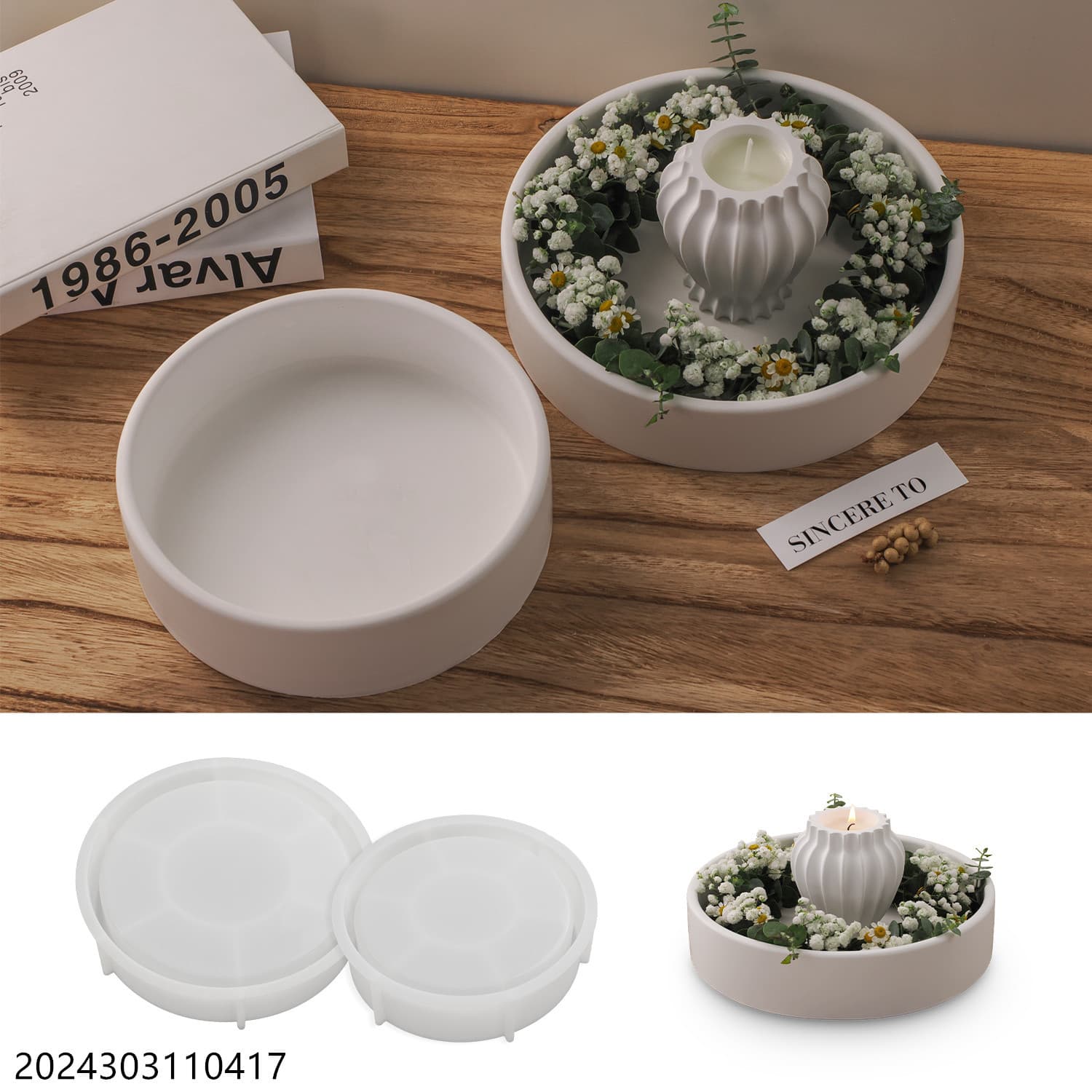 DIY Crystal Epoxy Resin Plaster Cement Candle Cup Storage Bowl Tray Candle Container Silicone Mold