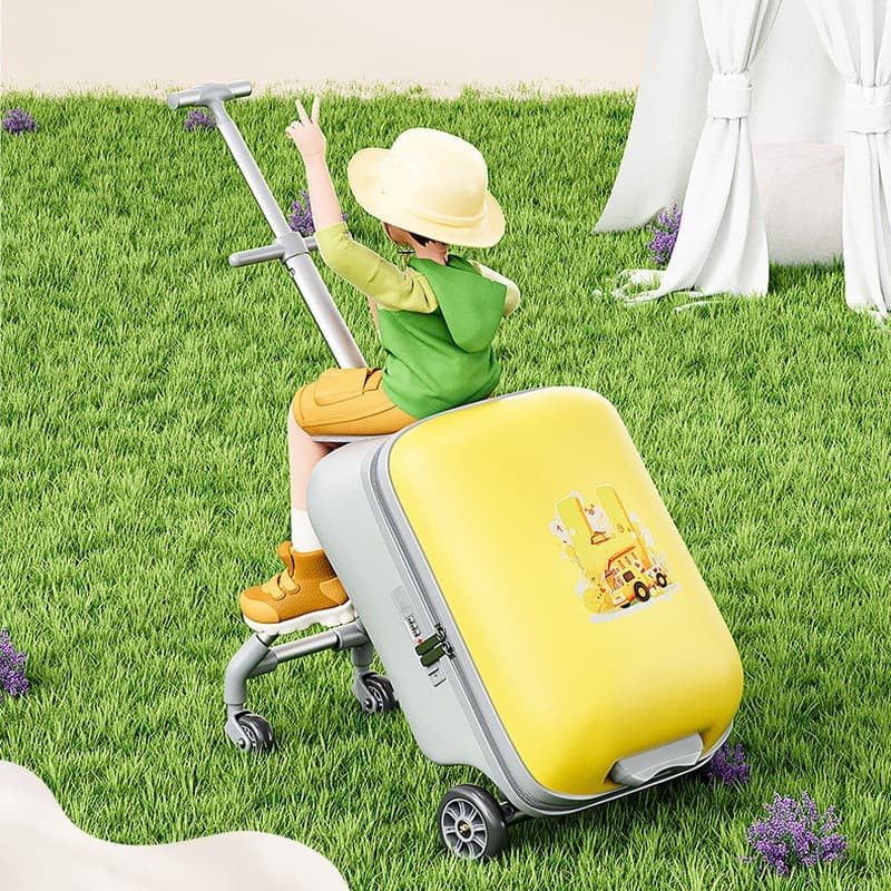 Kids Ride-On Suitcase, Toddler Travel Luggage, Baby Carry-On Suitcase, Ride-On Pull Rod Box