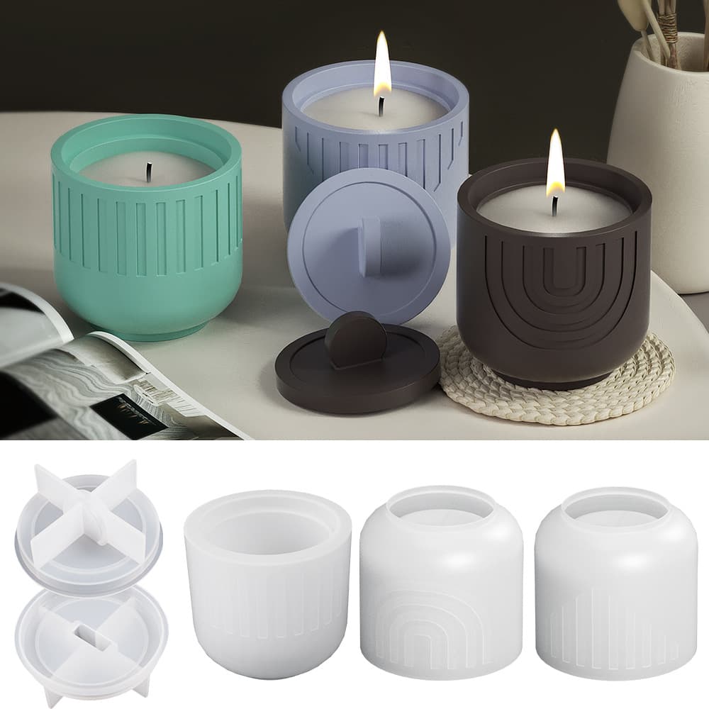diy mirror silicone mold cup creative jar crystal glue cement ornament silicone mold plaster candle cup