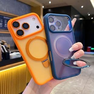 Case for iPhone 17 Pro, Frosted Skin-Feel MagSafe Stand, Apple 16 Pro Max Drop-Resistant Protective Cover