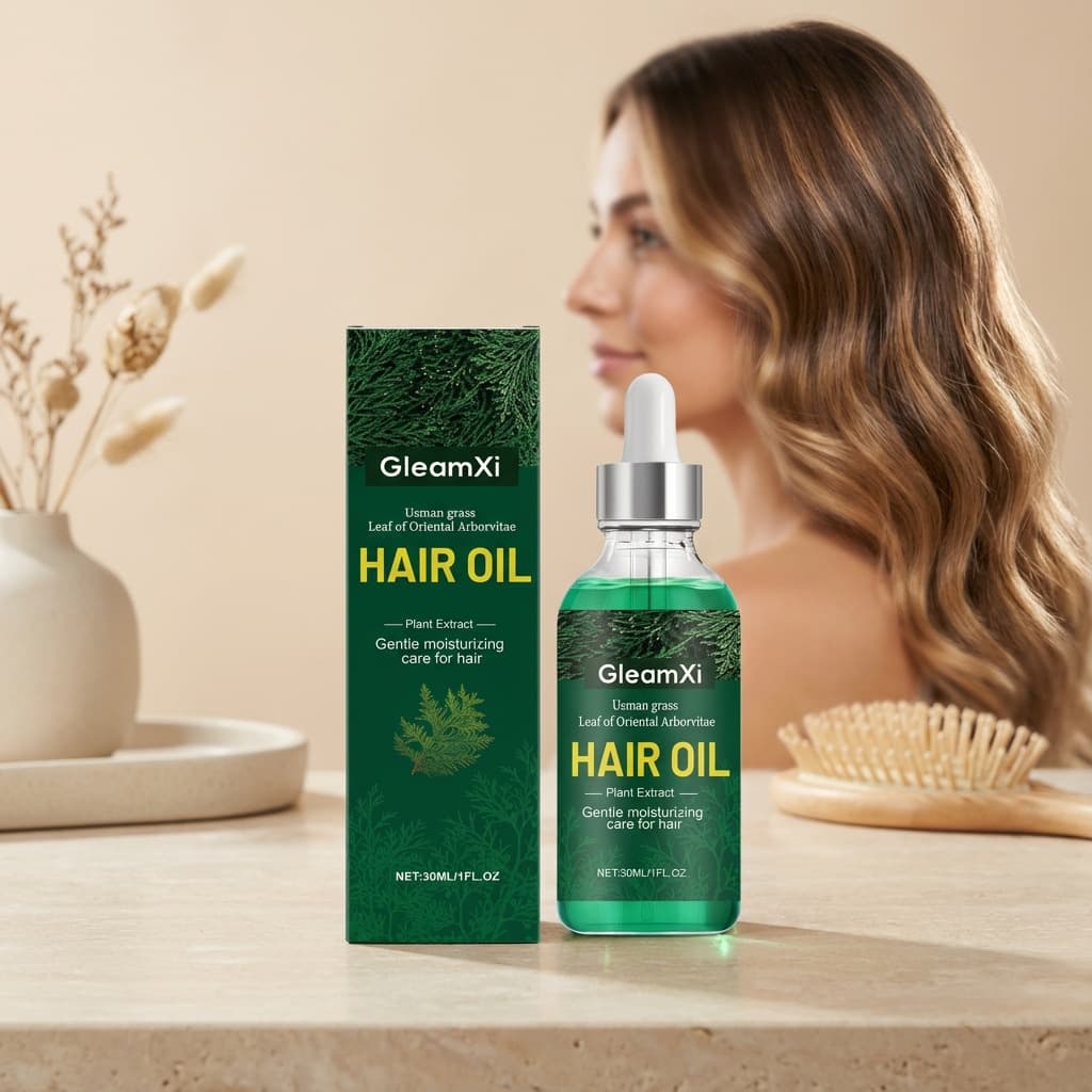 GleamXi Botanical Gentle Hair Oil - Natural Smooth Shine Hair Care for Frizzy Hair