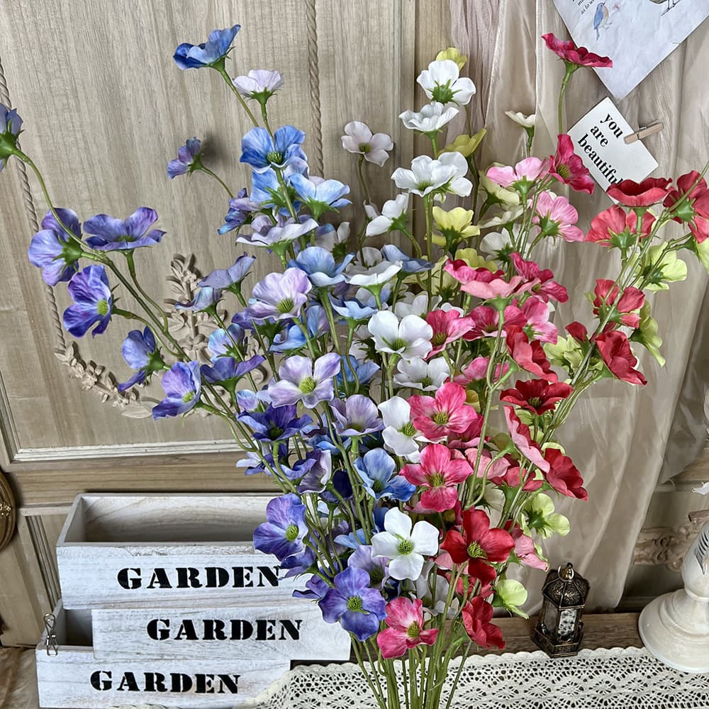 2-pronged begonia simulated artificial fake flower silk flower artificial plastic flower high-end living room decoration wedding floral finished product