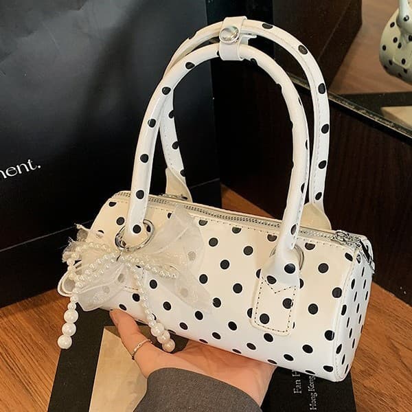 2026 New Fashion Korean Handbag Tote Bag for Women Premium Polka Dot Niche Pillow Bag Shoulder Crossbody Bag