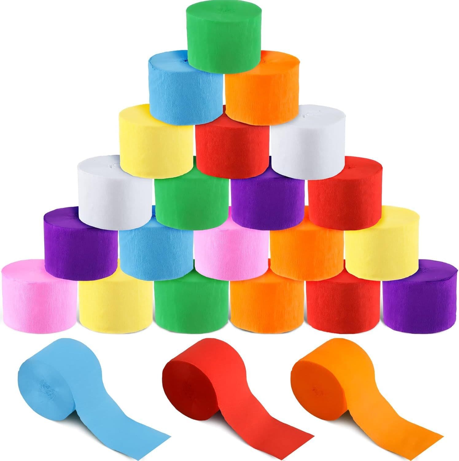 Colorful wrinkled paper rolls wrinkled handmade paper kindergarten environment layout children and toddlers diy handmade material paper rolls