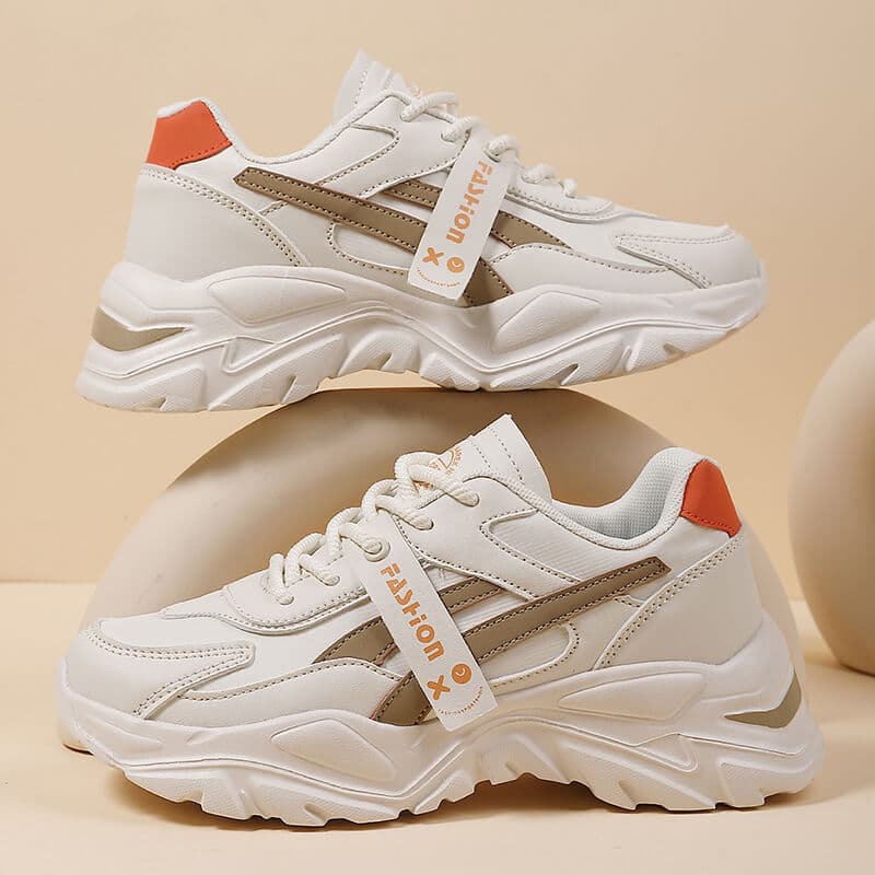 Trendy Chunky Dad Sneakers Fashion Comfortable Leather Women's Shoes Outdoor Casual Sports Shoes Stylish Versatile Commuter Shoes