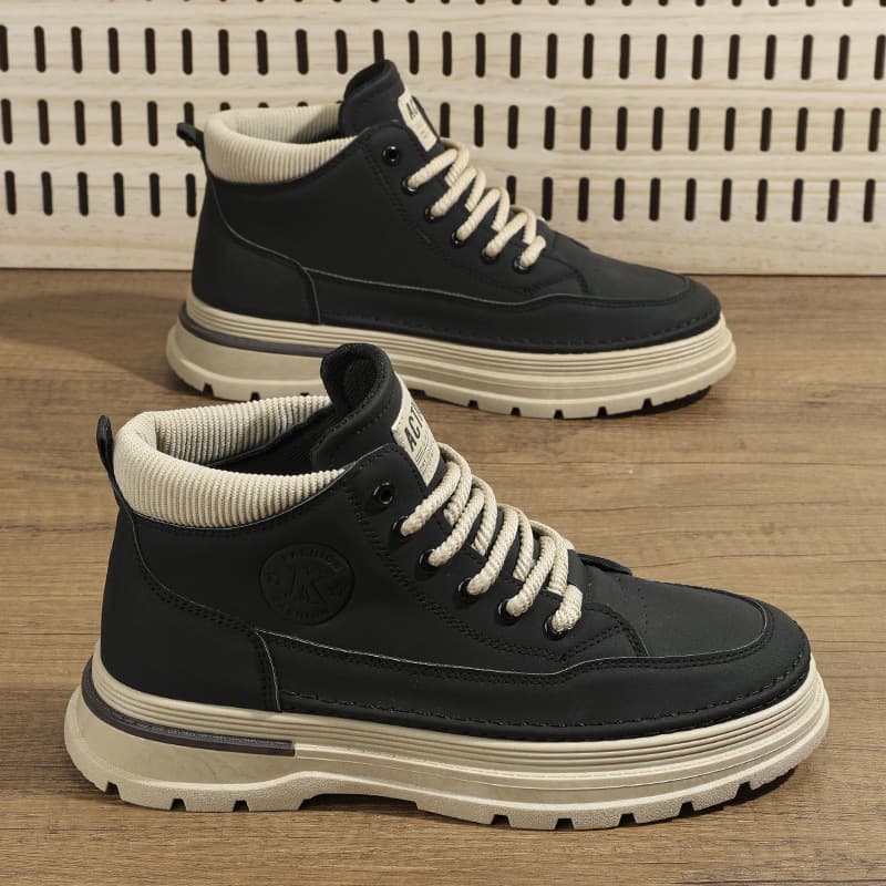 Men's Martin boots, new autumn style, British retro high-top work shoes, trendy and versatile thick-soled sports casual short boots