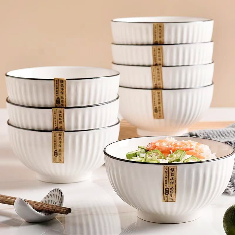 Underglaze color ceramic tableware dishes simple Nordic style internet celebrity bowls household dishes set microwave eating bowls