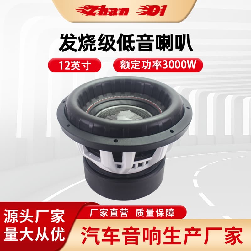 12-inch woofer dual voice coil triple magnet car modification maximum power 6000W subwoofer carbon fiber cap