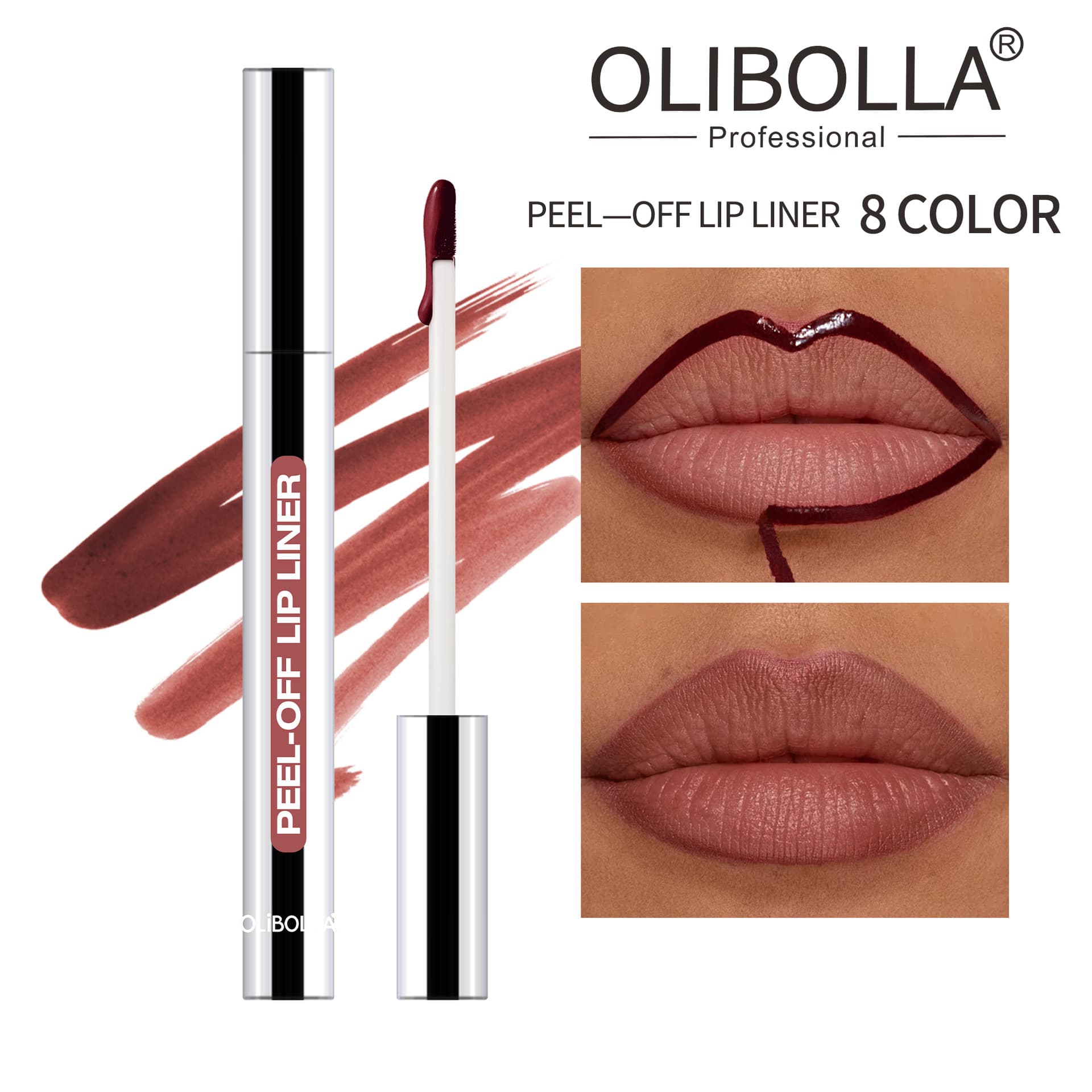 Cross-border hot seller matte peel-off lip gloss, staining peelable lip liner, waterproof, long-lasting lip pencil, in stock.