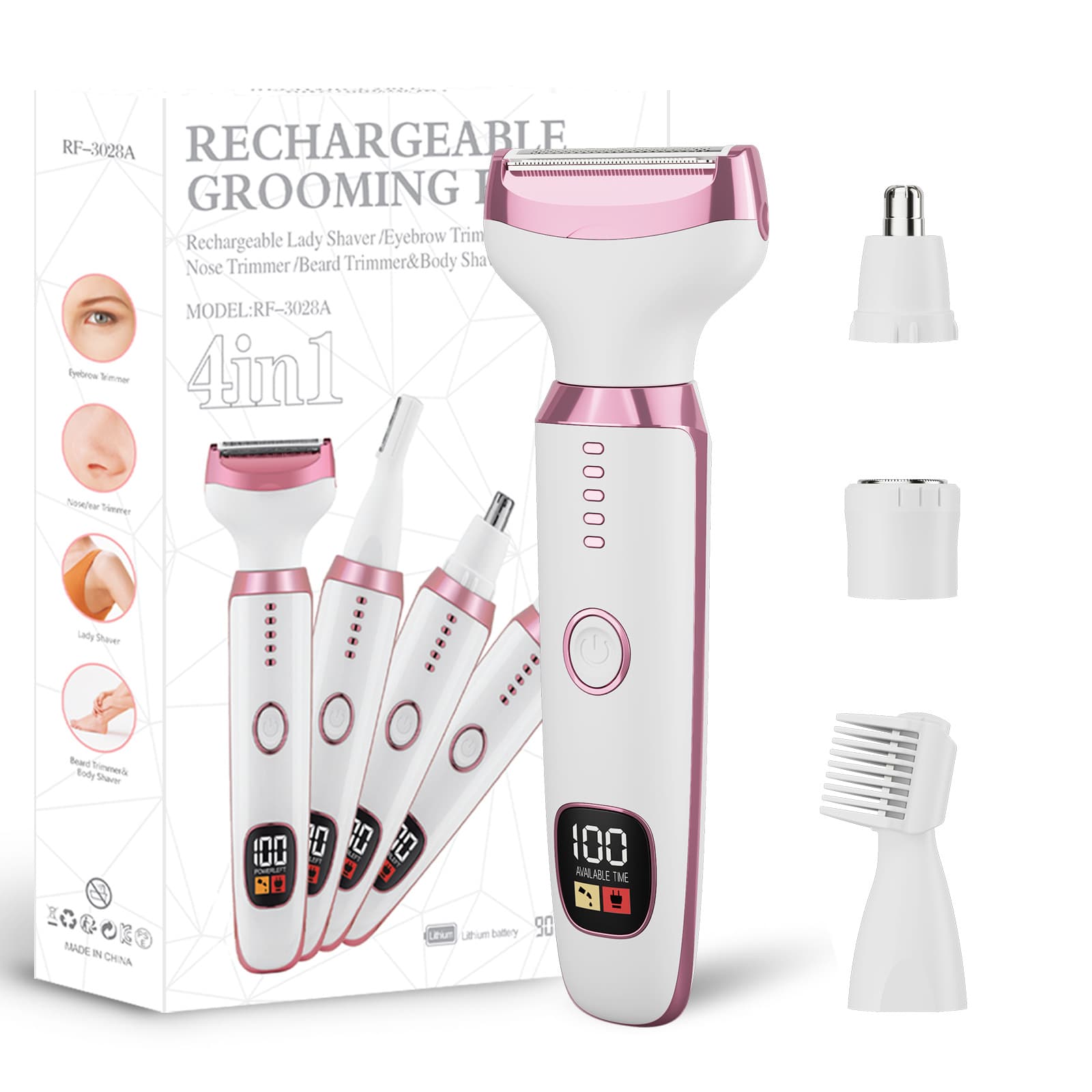 Double-Head Electric Hair Removal Device for Women, Suitable for Full Body Shaving, Private Areas, and Underarms, Rechargeable and Washable, for Home Use