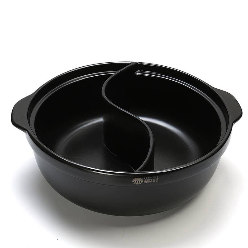 Ceramic Dual-Flavor Hot Pot, Clay Pot for Skewers, Hot Pot Basin, Stew Pot, Ceramic Soup Pot, Ceramic Stew Pot