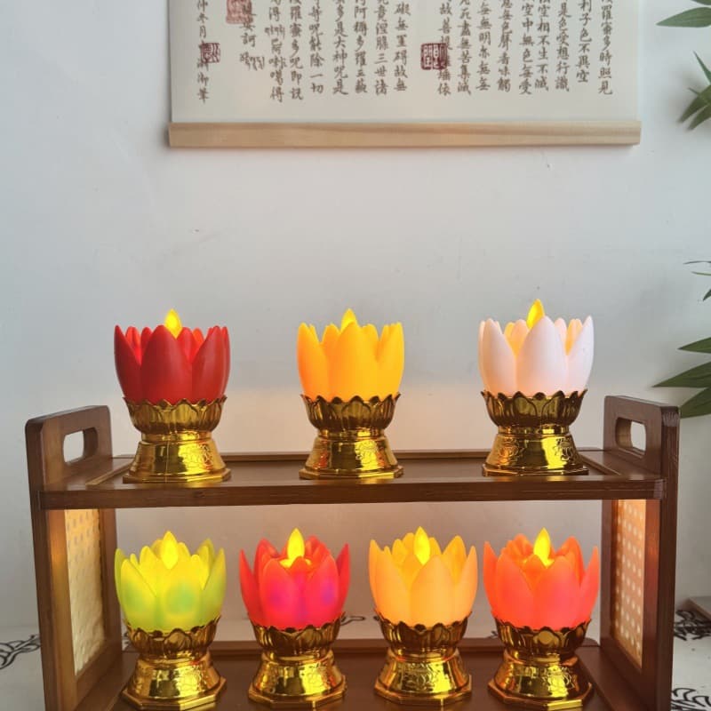 Manufacturer cross-border supply lotus lamp led simulation luminous electronic candle Thailand spot wholesale supply candle