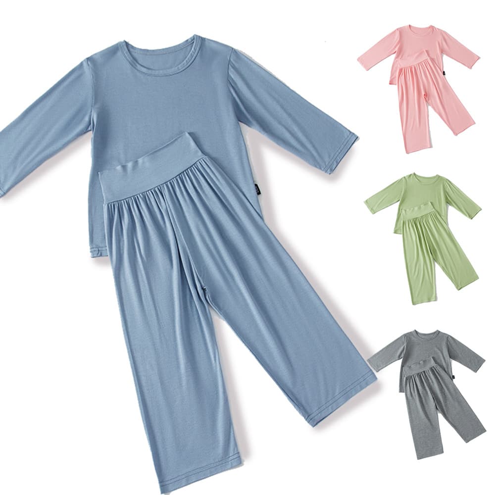 Summer Kids Waist Support Pajama Set Boys Modal Girls Homewear 3/4 Length Air Conditioning Wear