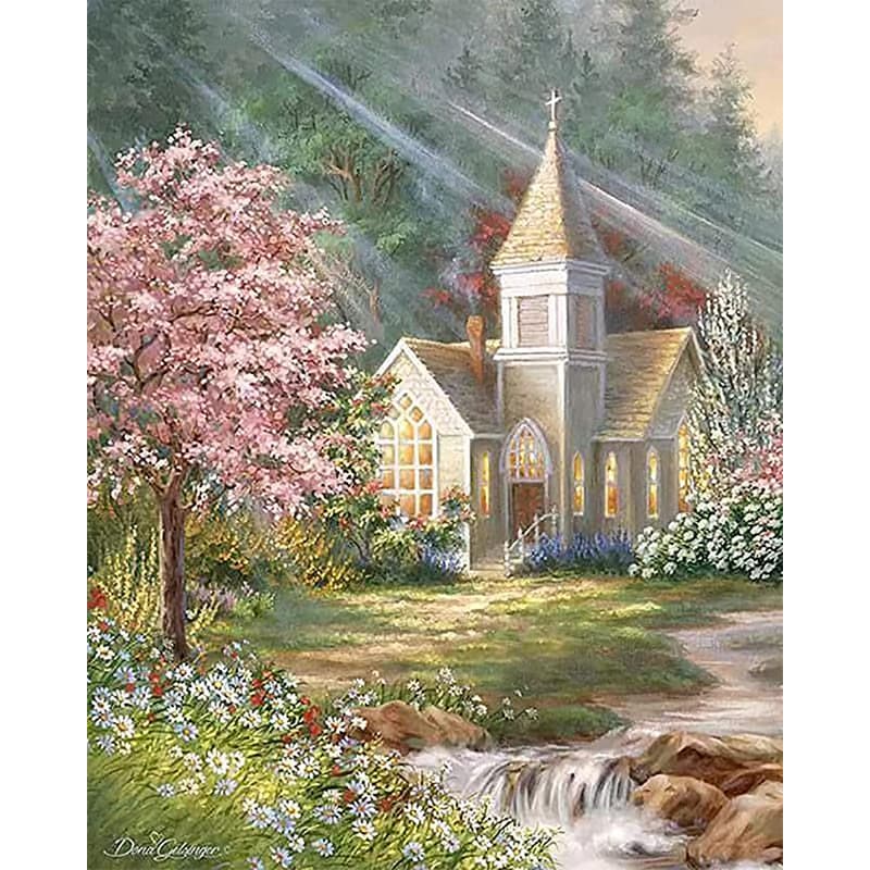 Mountain Villa Living Room Bedroom Decorative Painting Landscape Cartoon Animal Diamond Painting DIY Handmade Rhinestone Painting Cross-Border Wholesale
