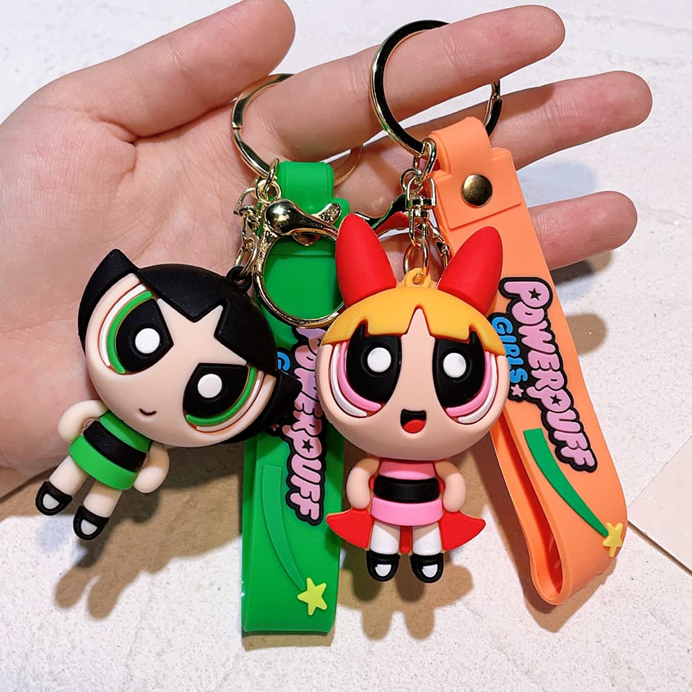 40 Powerpuff Girl Keychain Cute Exquisite Pendant Jewelry Pendant Shopping Mall Crane Machine Small Gift Wholesale