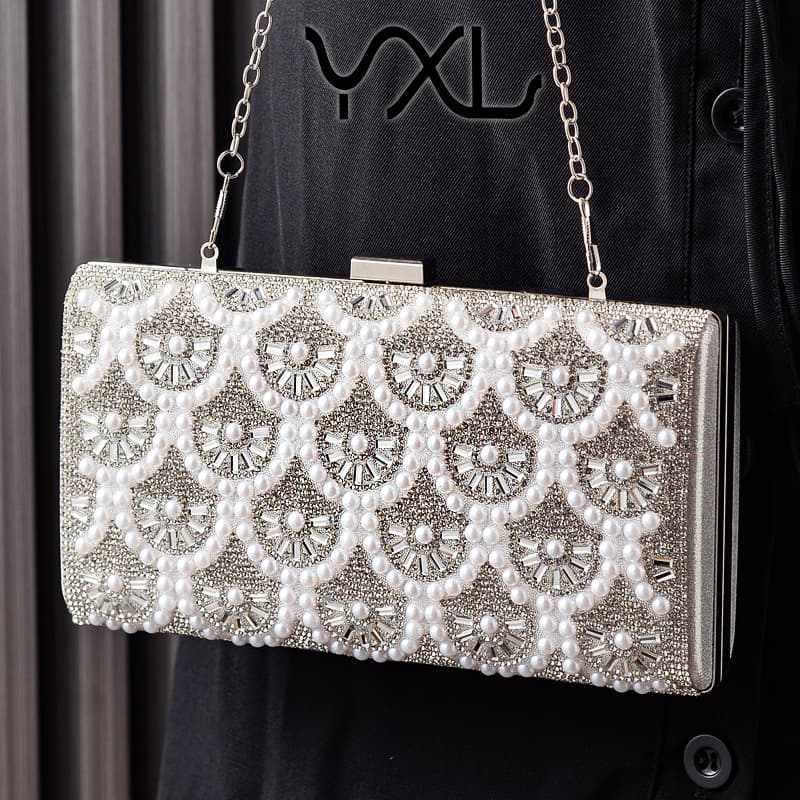 New Rhinestone Evening Bag European and American Fashion Party Bag Cross-border Exclusive Banquet Bag Women's Cheongsam Bag Clutch Bag