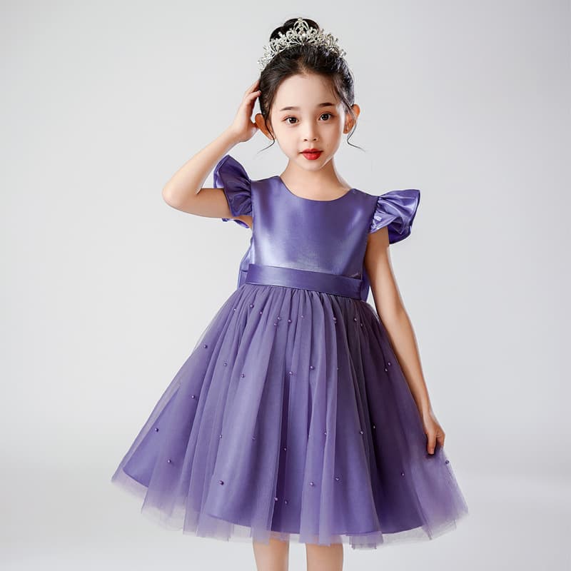 Girls Princess Dress Tutu Flower Girl Gown Children Piano Performance Dress Host Costume Little Girl Dress