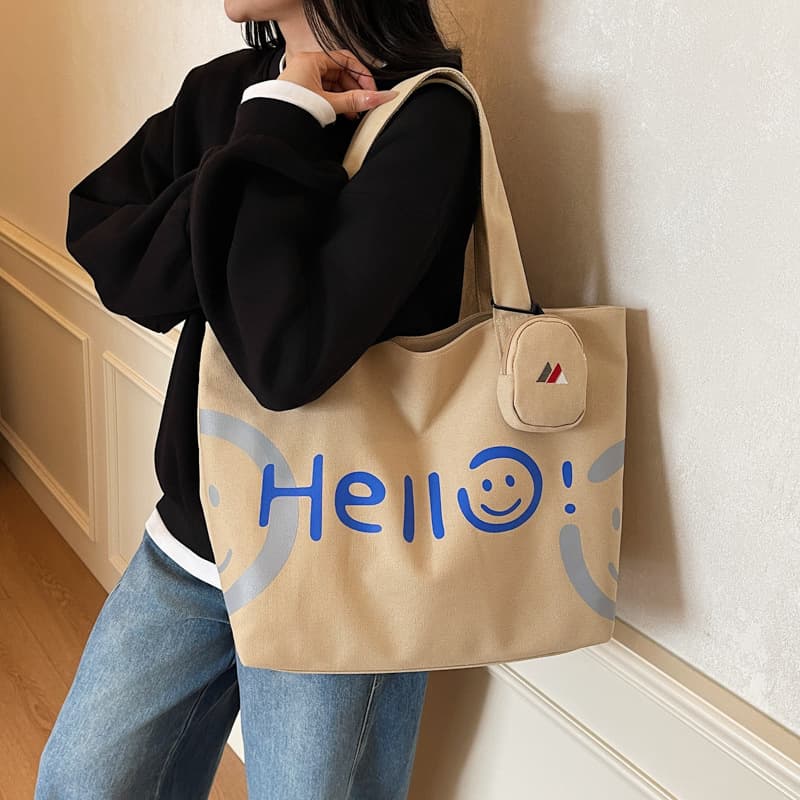 New Large Capacity Casual Fashionable Tote Bag for School Commute Shopping Canvas Shoulder Bag for Women