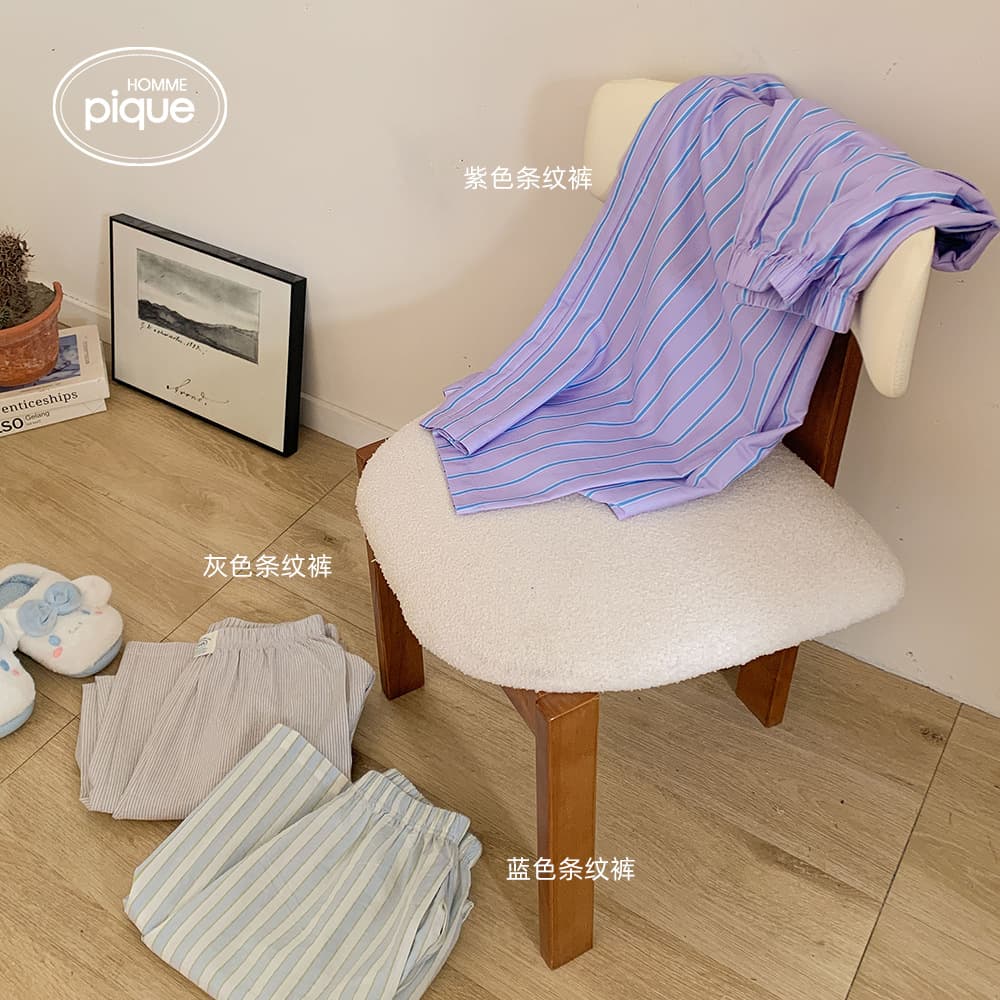 Japanese Stripe Pajama Pants, Spring/Summer Mosquito-Proof Pants, Home Pants, Casual Loose Pants, Wearable Outside, Straight-Leg Pants for Women